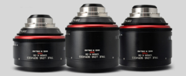 Three Canon K35 lenses side by side 